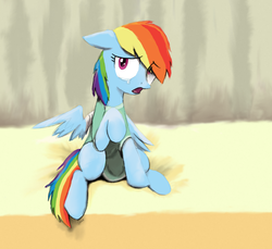 Size: 1474x1353 | Tagged: safe, artist:themightycoolblender, rainbow dash, g4, bandage, crying, female, injured, solo