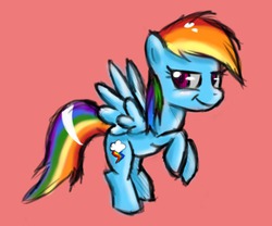 Size: 606x504 | Tagged: safe, artist:littlehappypanda, rainbow dash, pegasus, pony, g4, female, flying, smiling, solo