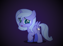 Size: 550x400 | Tagged: safe, artist:lunabotic, princess luna, g4, female, filly, sad, scared, solo, woona