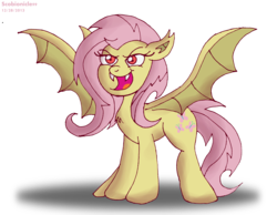 Size: 6452x5000 | Tagged: safe, artist:scobionicle99, fluttershy, bat pony, pony, bats!, g4, absurd resolution, chest fluff, female, flutterbat, race swap, solo