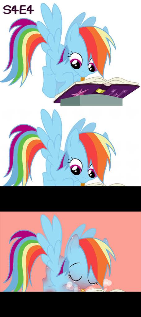 508729 Suggestive Artistzat Rainbow Dash G4 Blushing Book Butt Blush Comic Ear Blush 3413