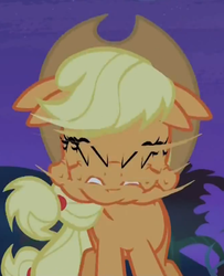 Size: 369x455 | Tagged: safe, applejack, bats!, g4, female, great moments in animation, shake, smear frame, solo