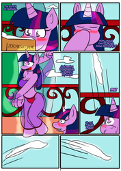 Size: 1240x1754 | Tagged: safe, artist:otakon, twilight sparkle, anthro, g4, belly dancer, comic, crossover, midriff