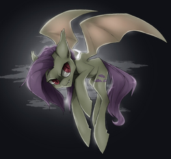 Size: 1000x927 | Tagged: safe, artist:kilo, fluttershy, bat pony, pony, bats!, g4, backlighting, female, flutterbat, race swap, solo