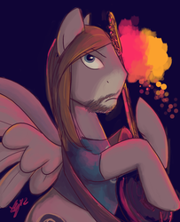 Size: 1048x1288 | Tagged: source needed, safe, artist:fartha, pegasus, pony, beard, classic rock ponies, david gilmour, guitar, musical instrument, pink floyd, ponified, progressive rock, rock (music), solo