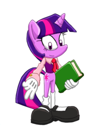 Size: 900x1200 | Tagged: safe, artist:blehmaster7, twilight sparkle, anthro, plantigrade anthro, g4, female, simple background, solo, sonic the hedgehog (series), sonicified, style emulation, transparent background
