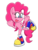 Size: 960x1280 | Tagged: safe, artist:blehmaster7, pinkie pie, earth pony, anthro, plantigrade anthro, g4, female, simple background, solo, sonic the hedgehog (series), sonicified, style emulation, transparent background