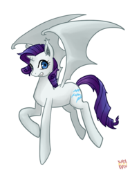 Size: 600x800 | Tagged: safe, artist:norang94, rarity, alicorn, bat pony, bat pony alicorn, pony, g4, alicornified, bat ponified, fangs, female, mare, race swap, raribat, raricorn, simple background, solo, spread wings, transparent background, wings