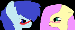 Size: 900x363 | Tagged: safe, artist:cera-snakes, fluttershy, soarin', g4, blushing, female, male, shipping, soarinshy, straight