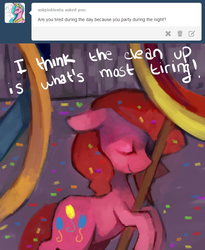 Size: 651x795 | Tagged: dead source, safe, artist:dhui, pinkie pie, g4, tired pie