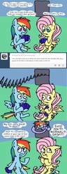 Size: 641x1661 | Tagged: safe, fluttershy, rainbow blaze, rainbow dash, bat pony, pony, bats!, g4, my little pony: friendship is magic, card, comic, door, flutterbat, gray, race swap, text