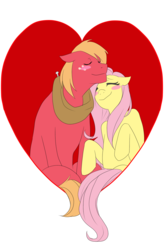 Size: 1200x1800 | Tagged: safe, artist:etrnlpeace, big macintosh, fluttershy, earth pony, pony, g4, heart, male, ship:fluttermac, shipping, stallion, straight