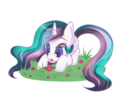 Size: 2800x2500 | Tagged: safe, artist:pastelflakes, princess celestia, g4, female, filly, flower, solo