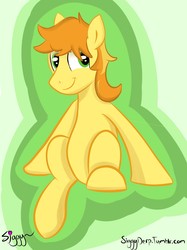 Size: 2572x3433 | Tagged: safe, artist:siggyderp, braeburn, g4, :t, cute, looking at you, male, sitting, smiling, solo