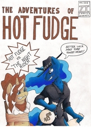 Size: 500x700 | Tagged: safe, artist:zacharyisaacs, princess luna, oc, oc:hot fudge, anthro, g4, belly button, clothes, colored, hat, money bags, rope, western