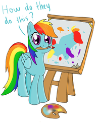 Size: 1280x1664 | Tagged: safe, artist:runbowdash, rainbow dash, g4, female, mouth hold, painting, solo