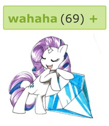 Size: 471x548 | Tagged: safe, rarity, g4, 69 (number), diamond, exploitable meme, female, meme, solo, tags, wahaha