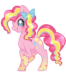 Size: 800x900 | Tagged: safe, artist:crayonkat, pinkie pie, earth pony, pony, g4, bow, female, mare, rainbow power, simple background, solo, transparent background