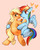 Size: 500x629 | Tagged: safe, artist:aki-tam, applejack, rainbow dash, g4, female, heart, lesbian, pixiv, ship:appledash, shipping