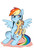 Size: 450x655 | Tagged: safe, artist:aki-tam, applejack, rainbow dash, g4, female, lesbian, pixiv, plushie, ship:appledash, shipping, solo