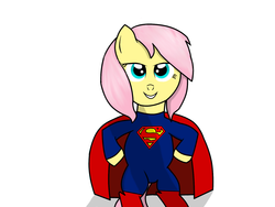 Size: 1600x1200 | Tagged: safe, artist:fluttershy-wins, fluttershy, g4, female, male, solo, superman, supermare