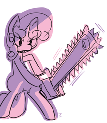 Size: 1096x1258 | Tagged: safe, artist:fauxsquared, sweetie belle, g4, chainsaw, female, solo