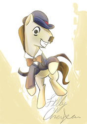 Size: 2893x4092 | Tagged: safe, artist:gashiboka, pony, charlie chaplin, ponified, solo