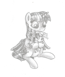 Size: 1771x2087 | Tagged: safe, artist:inurantchan, smarty pants, twilight sparkle, alicorn, pony, g4, female, mare, monochrome, solo, traditional art, twilight sparkle (alicorn)