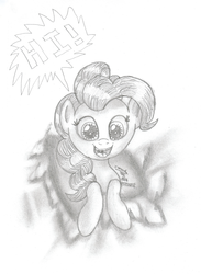 Size: 1641x2244 | Tagged: safe, artist:inurantchan, pinkie pie, g4, female, monochrome, solo, traditional art