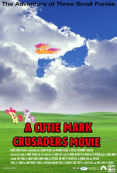 Size: 1944x2880 | Tagged: safe, apple bloom, scootaloo, sweetie belle, g4, cutie mark crusaders, irl, movie poster, photo, ponies in real life, scootaloo can fly