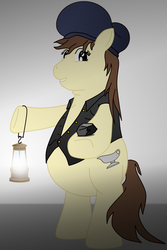 Size: 1003x1500 | Tagged: safe, oc, oc only, oc:pit pone, ask, blog, british, chubby, coal, davy lamp, english, fat, gravy, gravy boat, miner, solo, tumblr