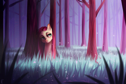 Size: 6000x4000 | Tagged: safe, artist:vardastouch, fluttershy, pegasus, pony, g4, female, forest, grass, scenery, solo, tree