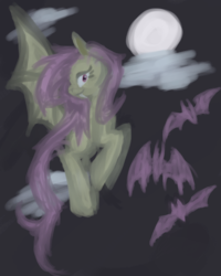 Size: 800x1000 | Tagged: safe, artist:novaabsol, fluttershy, bat, bat pony, pony, bats!, g4, female, flutterbat, race swap, solo