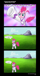 Size: 1640x3068 | Tagged: dead source, safe, artist:xeladuart, fili-second, pinkie pie, g4, power ponies (episode), comic, crossover, mermaid man and barnacle boy v, parody, power ponies, spongebob squarepants, superhero, the quickster