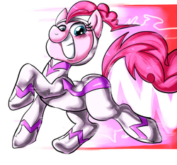Size: 600x562 | Tagged: safe, artist:nekubi, fili-second, pinkie pie, g4, power ponies (episode), female, pixiv, power ponies, solo