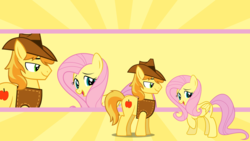 Size: 1920x1080 | Tagged: safe, artist:kishmond, artist:neodarkwing, artist:silentmatten, braeburn, fluttershy, g4, female, male, request, ship:braeshy, shipping, straight, wallpaper