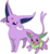 Size: 429x469 | Tagged: safe, spike, twilight sparkle, eevee, espeon, g4, :3, pokefied, pokémon