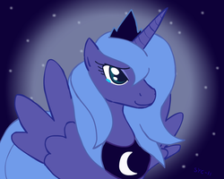 Size: 750x600 | Tagged: safe, artist:cythocalypse, princess luna, g4, artifact, female, happy, s1 luna, solo