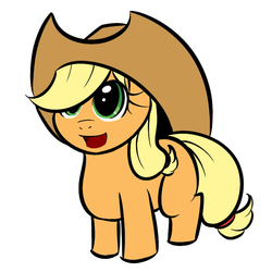 Size: 700x700 | Tagged: safe, artist:kloudmutt, applejack, g4, female, filly, foal, simple background, solo