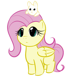 Size: 700x700 | Tagged: safe, artist:kloudmutt, fluttershy, rabbit, g4, cute, female, filly, foal, shyabetes, solo