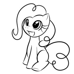 Size: 700x700 | Tagged: safe, artist:kloudmutt, pinkie pie, g4, cute, diapinkes, female, filly, foal, happy, monochrome, solo