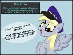 Size: 2000x1500 | Tagged: safe, artist:knight-of-bacon, derpy hooves, pegasus, pony, ask derpy and delivery, g4, ask, female, mailpony, mare, solo
