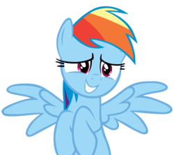 Size: 4700x4174 | Tagged: safe, artist:hunterz263, rainbow dash, pegasus, pony, daring don't, g4, absurd resolution, cute, dashabetes, female, mare, nervous, simple background, smiling, solo, transparent background, vector
