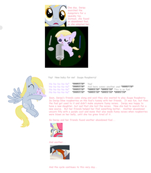 Size: 1005x1150 | Tagged: safe, derpy hooves, dinky hooves, pony, g4, baby, baby pony, can, comic, dumpster, equestria's best mother, filly, foal, text, wat, younger