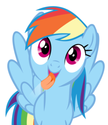 Size: 3000x3473 | Tagged: safe, artist:sportsracer48, rainbow dash, pegasus, pony, g4, female, fourth wall, licking, mare, screen, silly, simple background, solo, spread wings, tongue out, transparent background, vector, wings