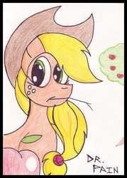 Size: 440x616 | Tagged: safe, artist:drpain, applejack, earth pony, pony, g4, female, solo