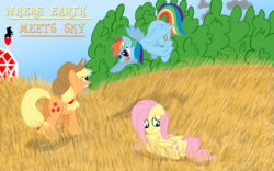 Size: 1920x1200 | Tagged: safe, artist:kittyhawk-contrail, applejack, fluttershy, rainbow dash, g4, fanfic art, fanfic cover