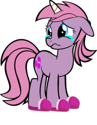 Size: 1024x1320 | Tagged: safe, pony, unicorn, clothes, crying, sad, slippers, solo, stompy slippers, unusual unicorn