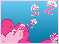 Size: 720x531 | Tagged: safe, pinkie pie, g4, official, dream, female, frosting, letter, my little pony logo, sleeping, solo, sprinkles, z, zzz