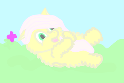 Size: 507x339 | Tagged: safe, artist:crossbone, fluttershy, fluffy pony, g4, female, fluffyshy, hugbox, solo